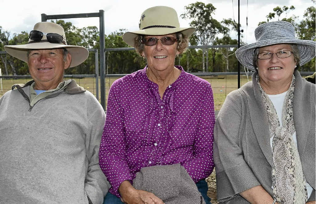 Peter and Linda Mitchell, from Tara, with Pam Abra, from Esk, at the working dog championships. Peter and Linda Mitchell, from Tara, with Pam Abra, from Esk, at the working dog championships.